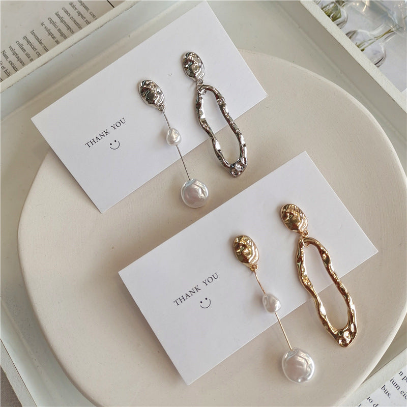 Geometric Pearl Earrings
