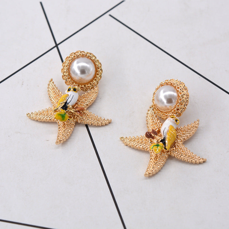 Starfish Pearl Earrings