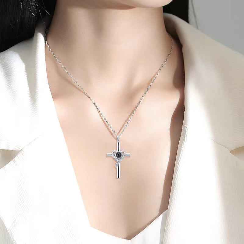 Elegant Love Cross Pendant Necklace for Timeless Remembrance