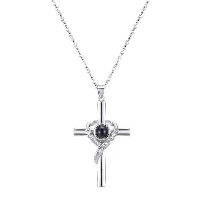 Elegant Love Cross Pendant Necklace for Timeless Remembrance