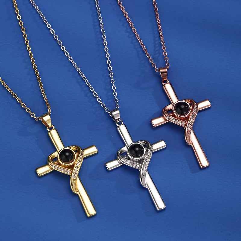 Elegant Love Cross Pendant Necklace for Timeless Remembrance
