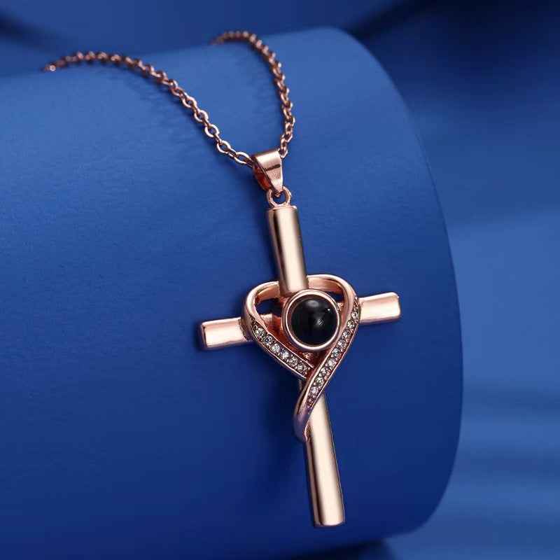 Elegant Love Cross Pendant Necklace for Timeless Remembrance