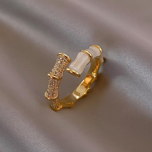 Adjustable bamboo element ring