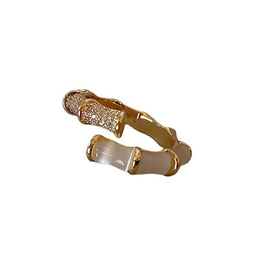 Adjustable bamboo element ring
