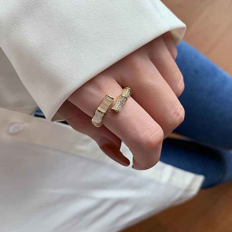 Adjustable Bamboo Ring for Stylish Versatility - Vizimy
