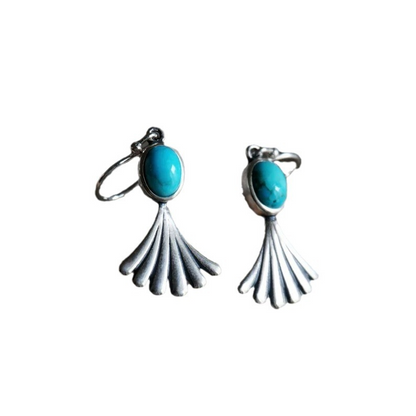 Fan-shaped Turquoise Earrings