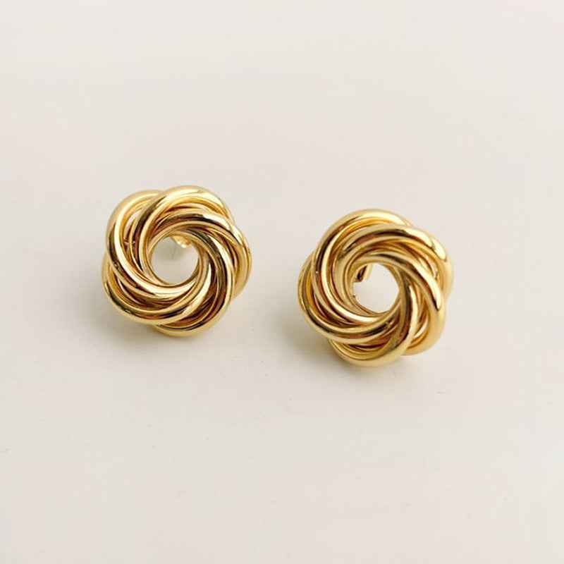 Flower Winding Hollow Earrings for Elegant Style - Vizimy