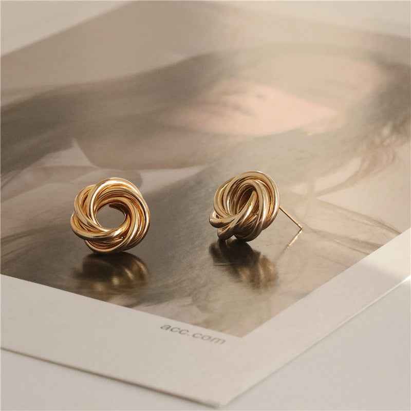 Flower Winding Hollow Earrings for Elegant Style - Vizimy