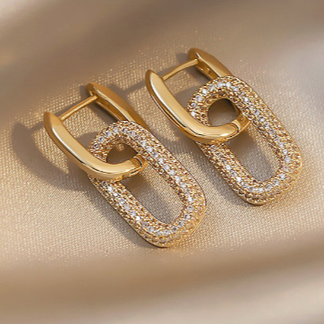 Diamond Oval Earring