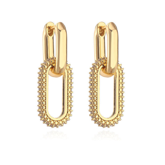 Diamond Oval Earring