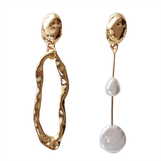 Geometric Pearl Earrings