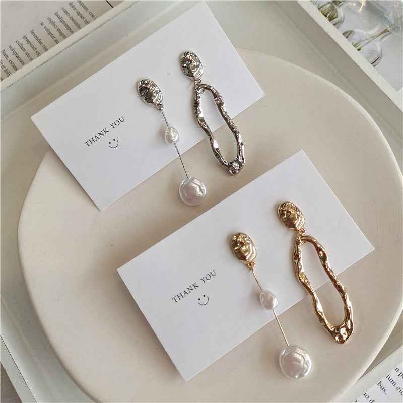 Geometric Pearl Earrings for Modern Elegance - Vizimy