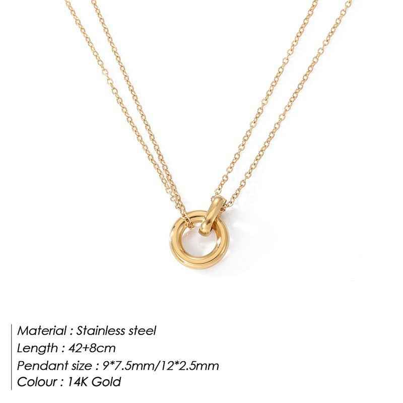 Geometric Round Pendant Necklace - Stylish and Modern Jewelry - Vizimy
