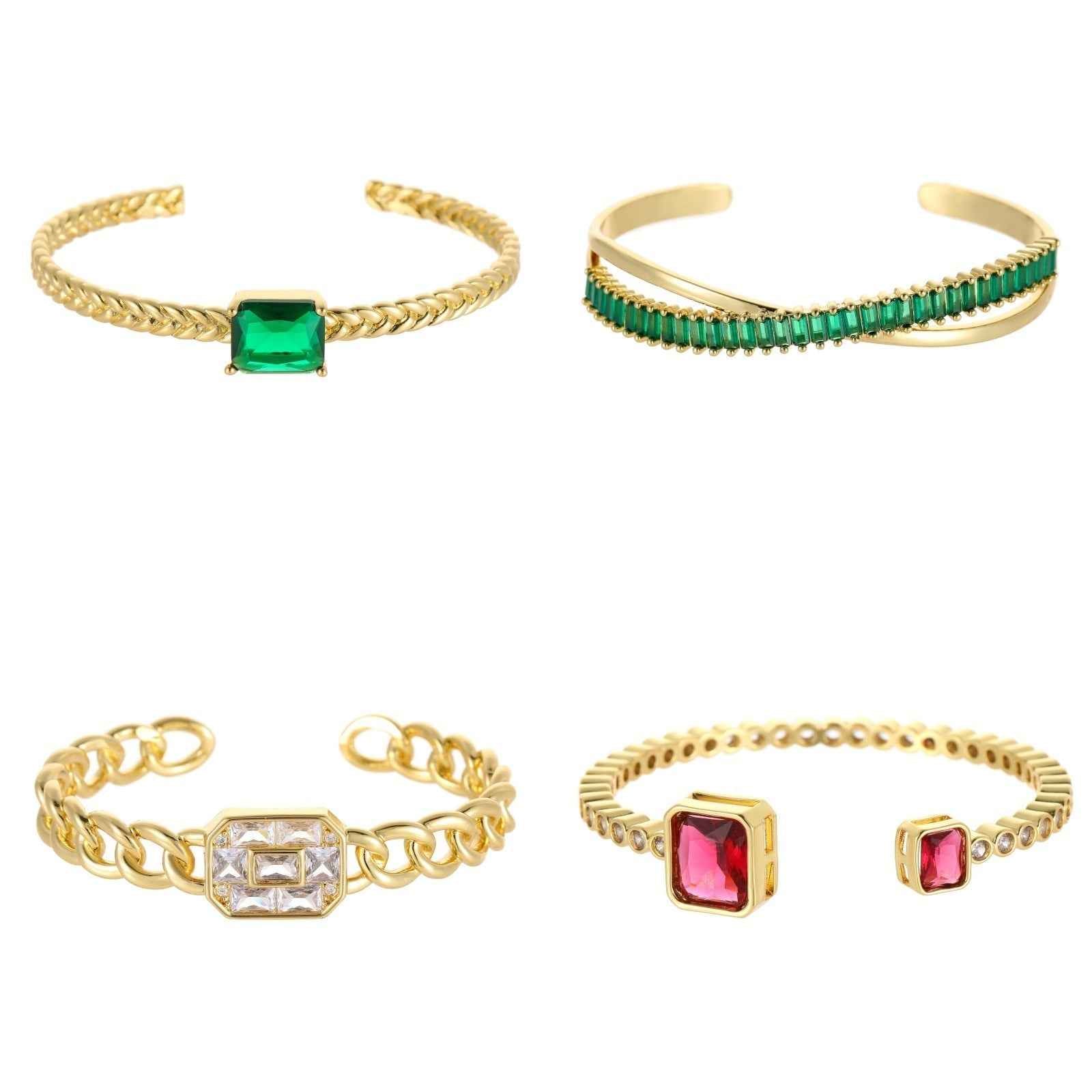 Micro-Inlaid Emerald Bracelet for Elegant Style and Luxury - Vizimy