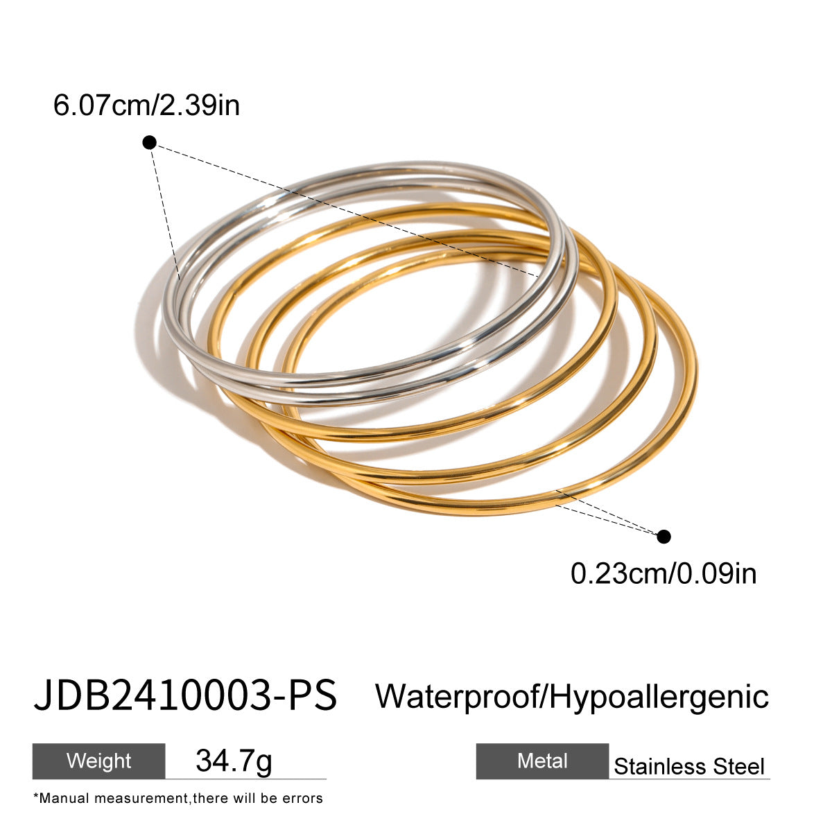 Minimalist Bracelet: Simple design, smooth lines, versatile for daily use.