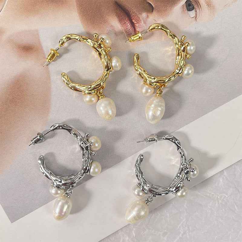 Natural Baroque Pearl Earrings - Elegant Handmade Jewelry - Vizimy