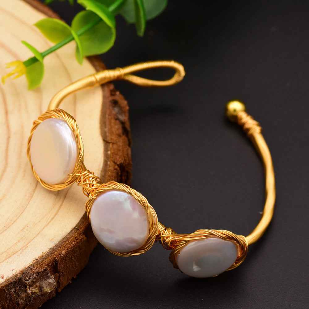 Natural Pearl Bracelet Adjustable for Elegant Style - Vizimy