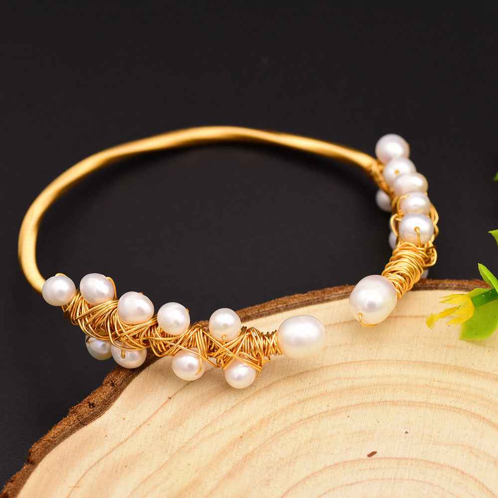 Natural Pearl Bracelet Adjustable for Elegant Style - Vizimy