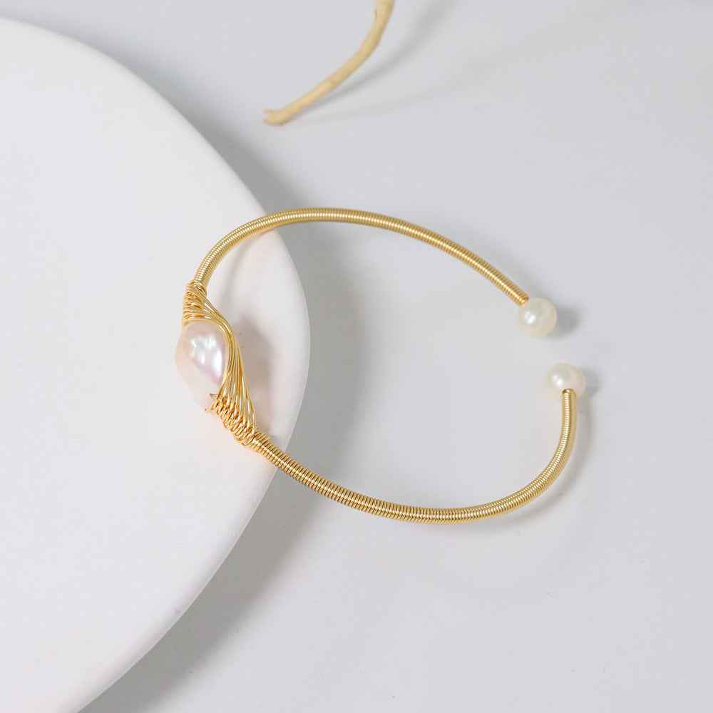 Natural Pearl Bracelet Adjustable for Elegant Style - Vizimy