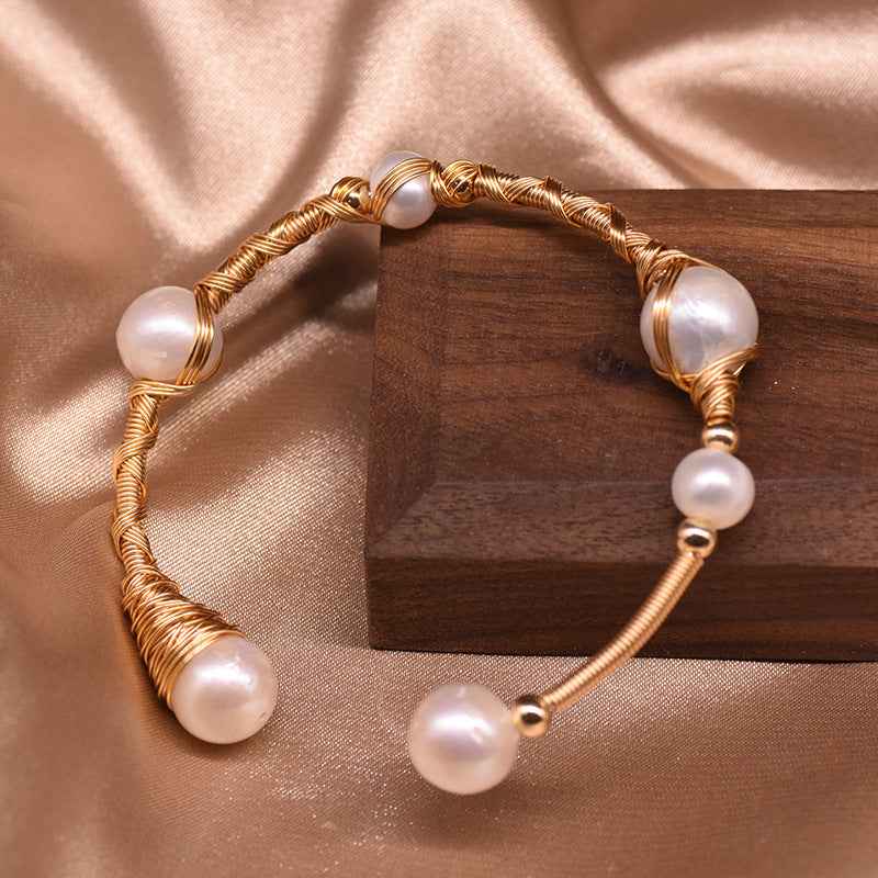 Natural Pearl Bracelet Adjustable for Elegant Style - Vizimy