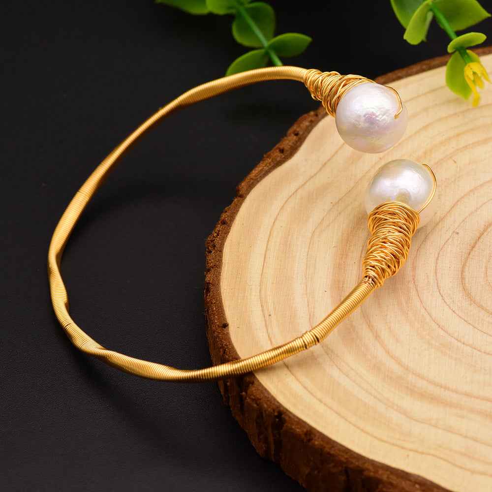 Natural Pearl Bracelet Adjustable for Elegant Style - Vizimy