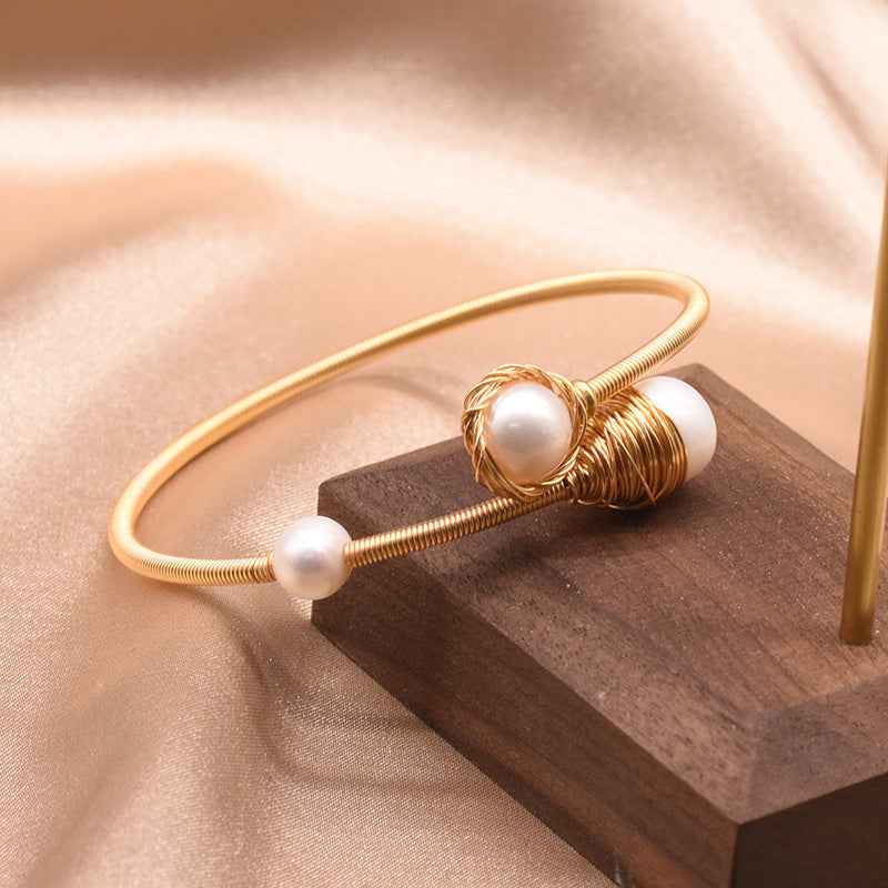 Natural Pearl Bracelet Adjustable for Elegant Style - Vizimy
