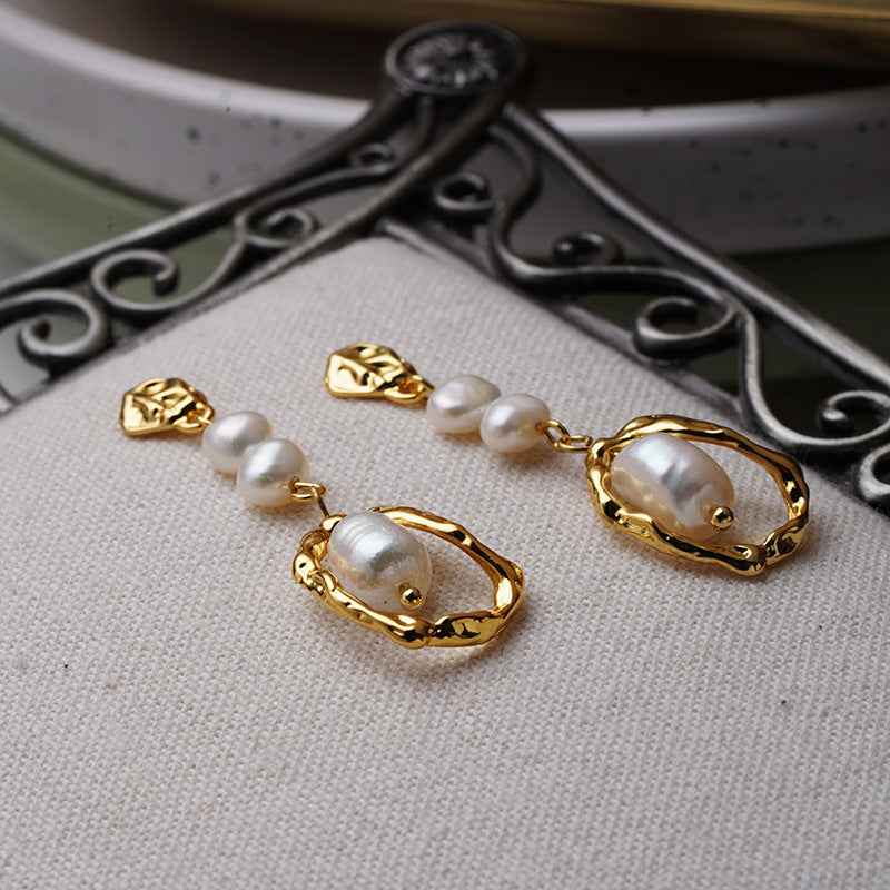 Natural Pearl Earrings - Advanced Design for Timeless Elegance - Vizimy
