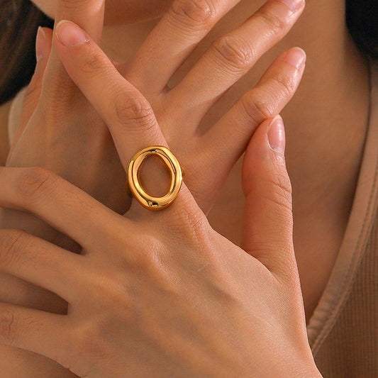 Oval Hollow Closed Ring