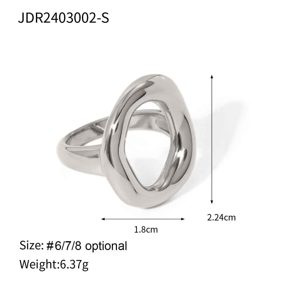Oval Hollow Closed Ring - Elegant and Modern Design - Vizimy