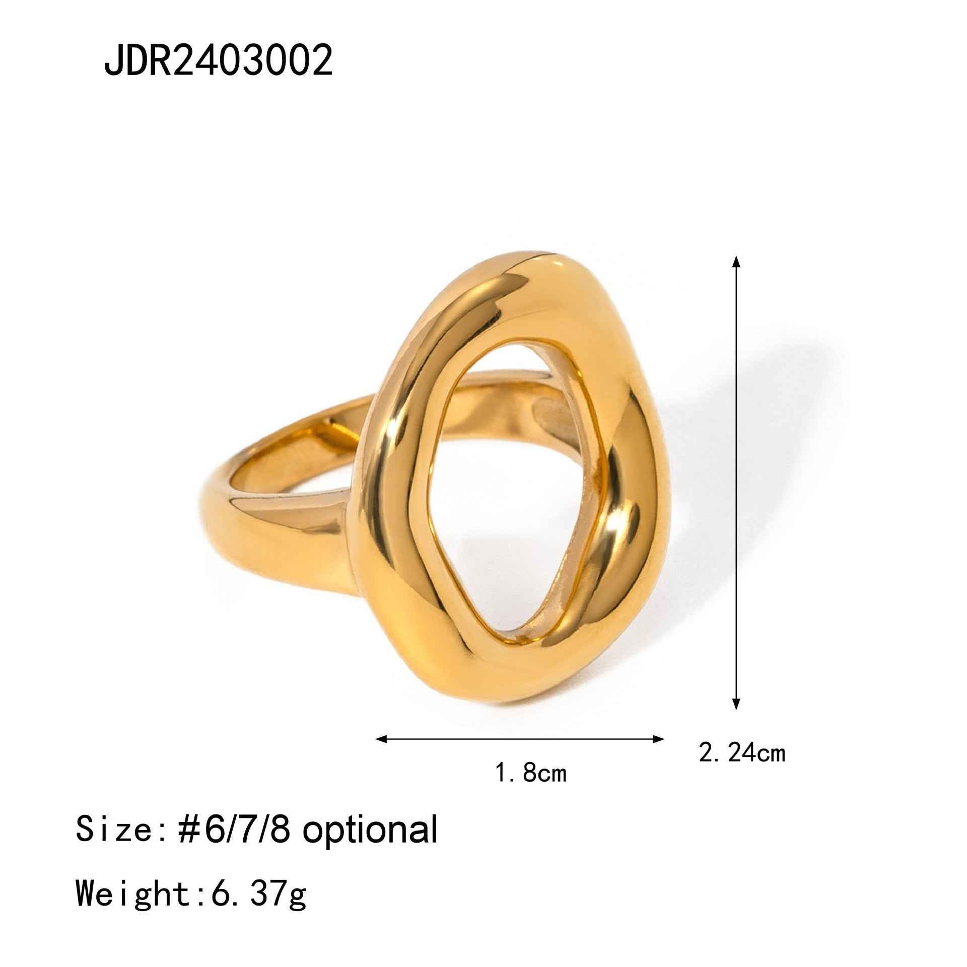 Oval Hollow Closed Ring - Elegant and Modern Design - Vizimy