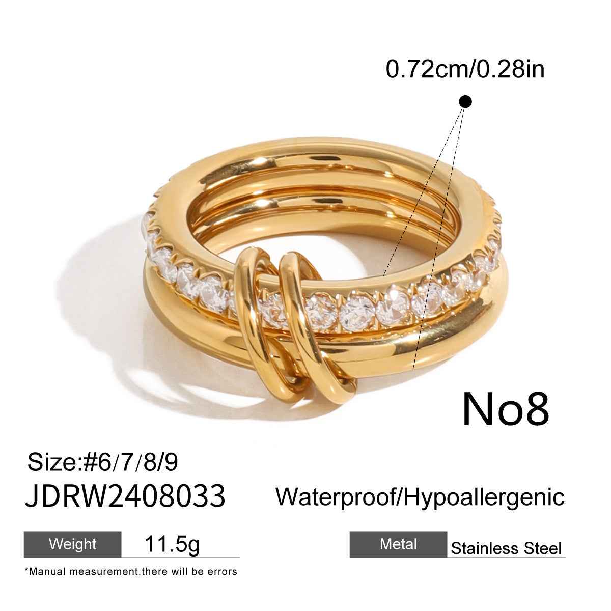 Stacked Freshwater Pearl Ring for Effortless Elegance - Vizimy