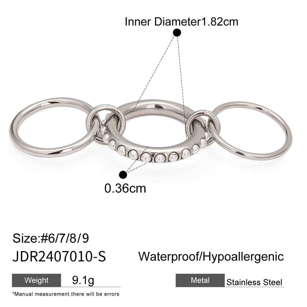 Stacked Freshwater Pearl Ring for Effortless Elegance - Vizimy