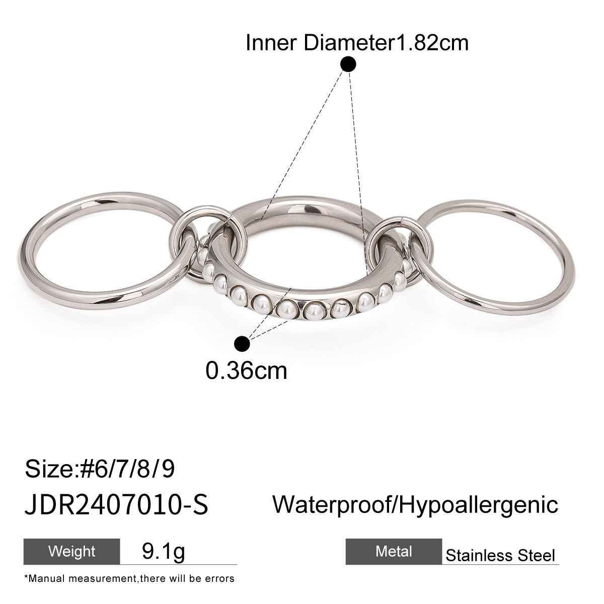 Stacked Freshwater Pearl Ring for Effortless Elegance - Vizimy
