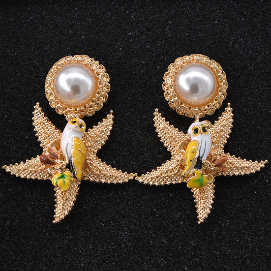 Starfish Pearl Earrings