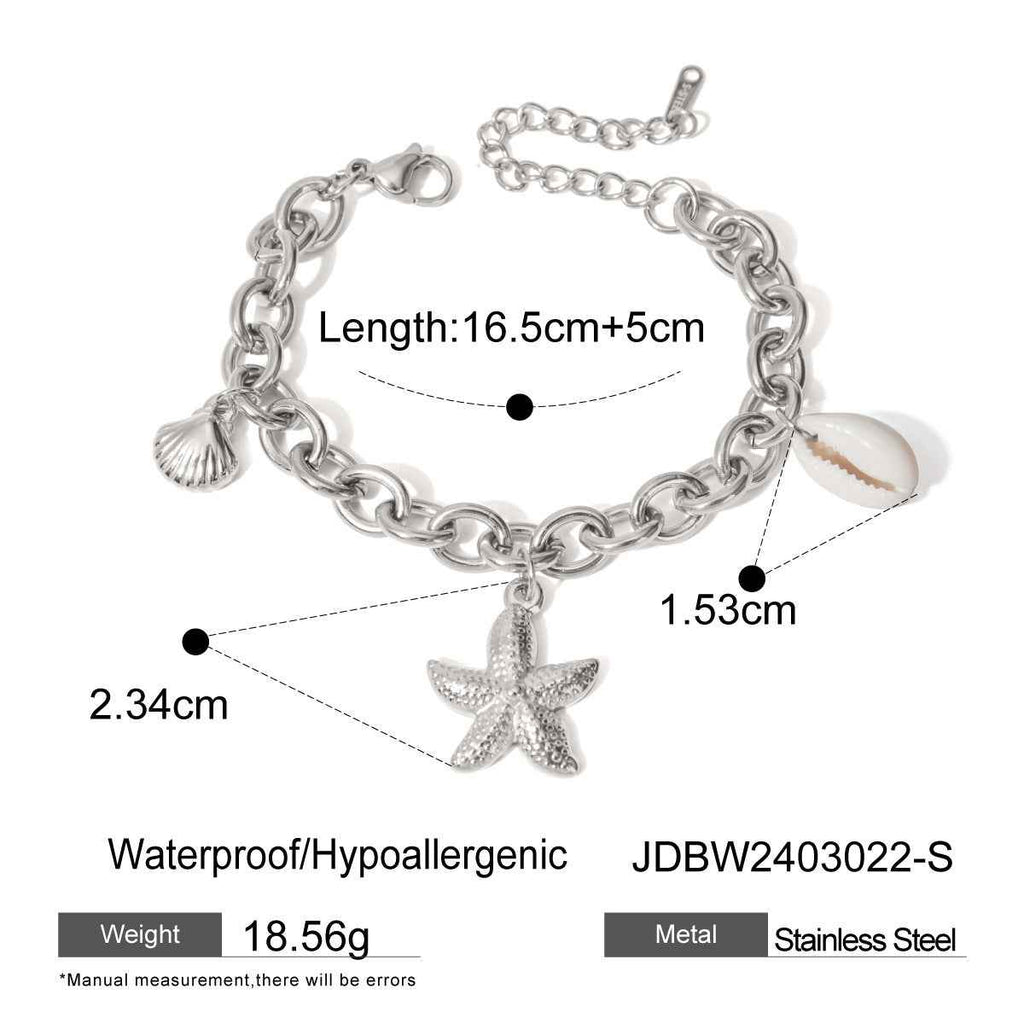 Starfish Shell Conch Bracelet - Beach-Inspired Jewelry for Ocean Lovers - Vizimy