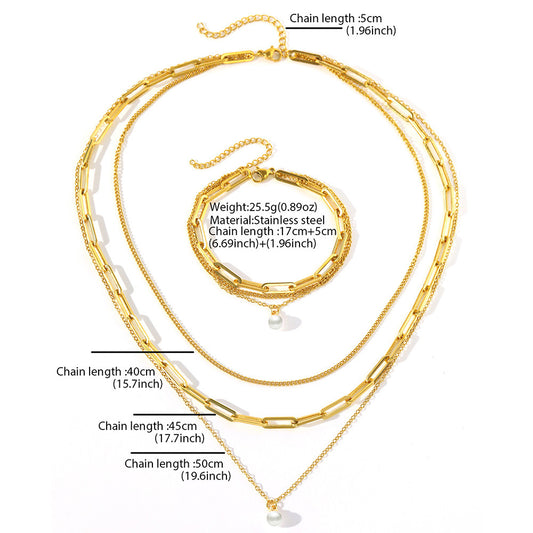 Three-layer Chain Pearl Pendant